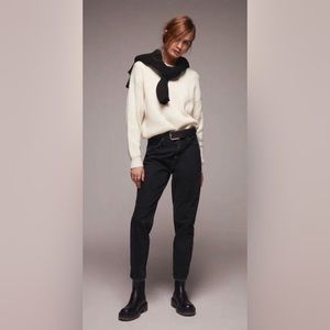 Zara Mom fit cropped high waist black jeans